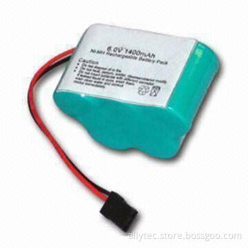 NiMH Battery Pack with Hitec Connector and Over-discharge Protection of 6V/1,400mAh